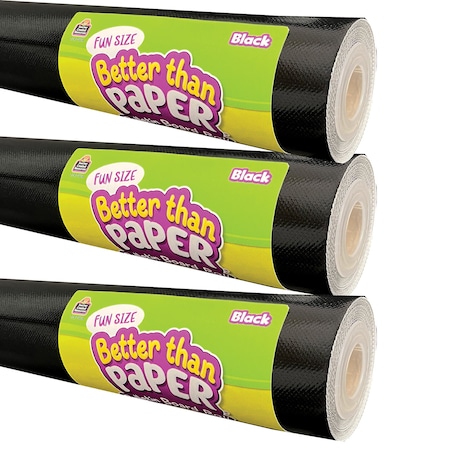 Teacher Created Resources Fun Size Better Than Paper Bulletin Board Roll, 18in. x 12ft., Black, 3PK 77414